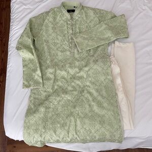 Groomsman indian Kurta churidar pistacchio outfit